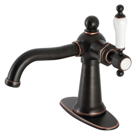 Kingston Brass KSD154KLNB Single-Handle Bathroom Faucet with Push Pop-Up, Naples Bronze KSD154KLNB